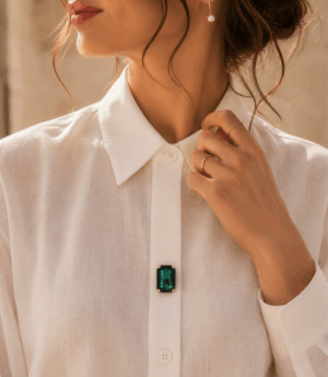 Bijoux de bouton Alma émeraude