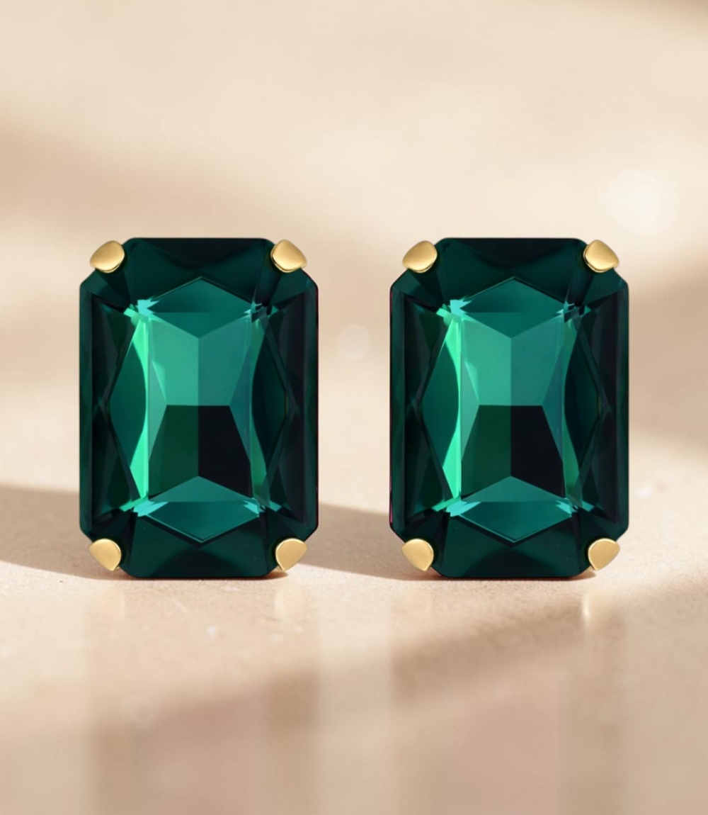Bijoux de bouton Alma émeraude