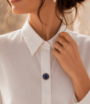 Bijoux de bouton Mira bleu