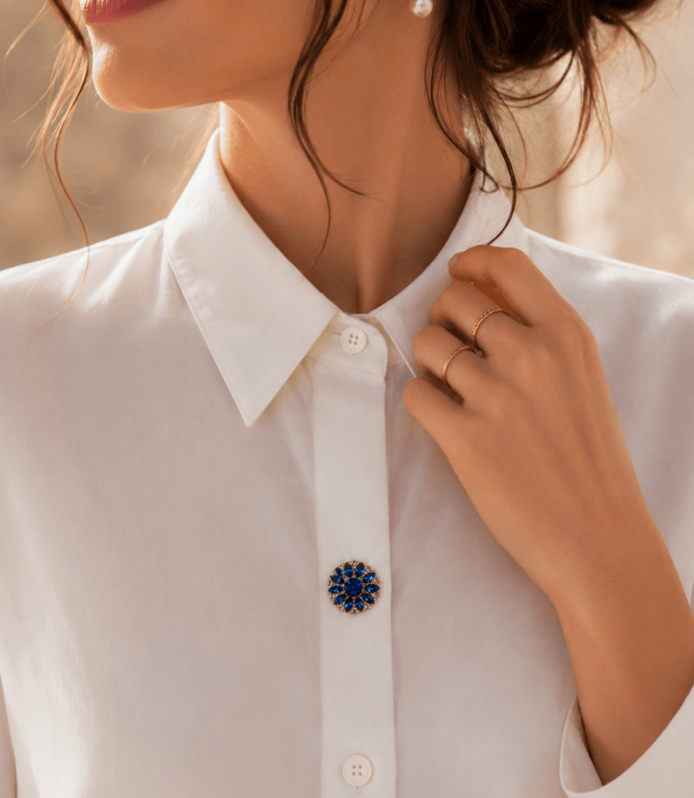 Bijoux de bouton Mira bleu – Image 2