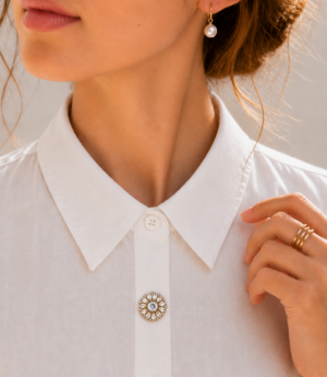 Bijoux de bouton Mira blanc