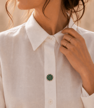 Bijoux de bouton Mira émeraude