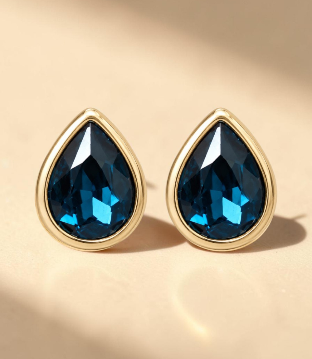 Bijoux de bouton Arya bleu