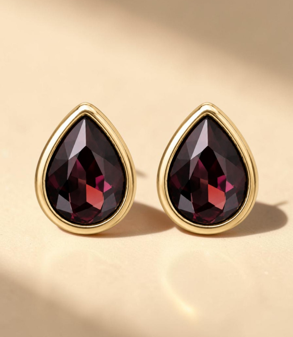 Bijoux de bouton Arya bordeaux