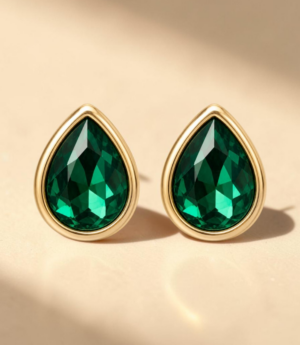 Bijoux de bouton Arya émeraude